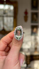 Vintage, Mint Green Quartz and Diamond Cluster Cocktail Ring, 14ct White Gold