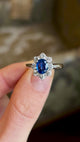 Vintage, 1950s sapphire & diamond cluster ring