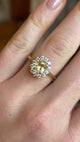 Yellow sapphire and diamond cluster ring