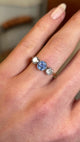 Vintage, 1970s powder-blue sapphire & diamond three-stone ring