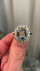 Antique, 1900s aquamarine & diamond cluster ring