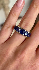 Antique, Victorian sapphire half-hoop ring