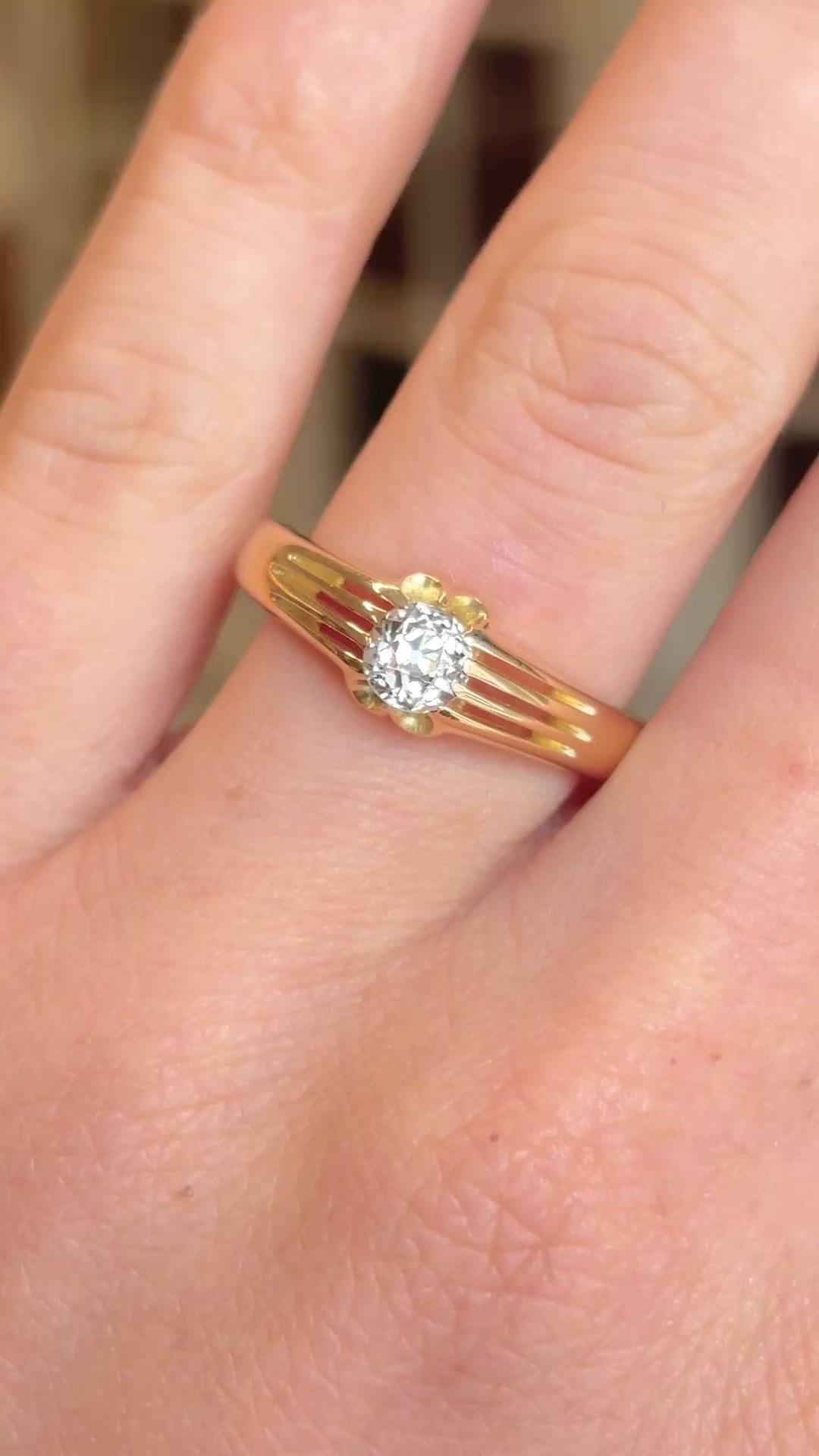 Antique, 1900s diamond solitaire ring