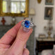 3ct Ceylon Blue Sapphire and Diamond Ring, Platinum