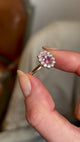 Pink Sapphire and Diamond Cluster Engagement Ring