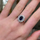 Antique royal blue sapphire and diamond cluster engagement ring, circa 1900