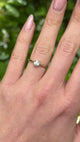 Vintage, 1930s Solitaire Old Cut Diamond Engagement Ring, 18ct Yellow Gold and Platinum worn on hand.