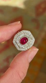 Art Deco, ruby & diamond ring