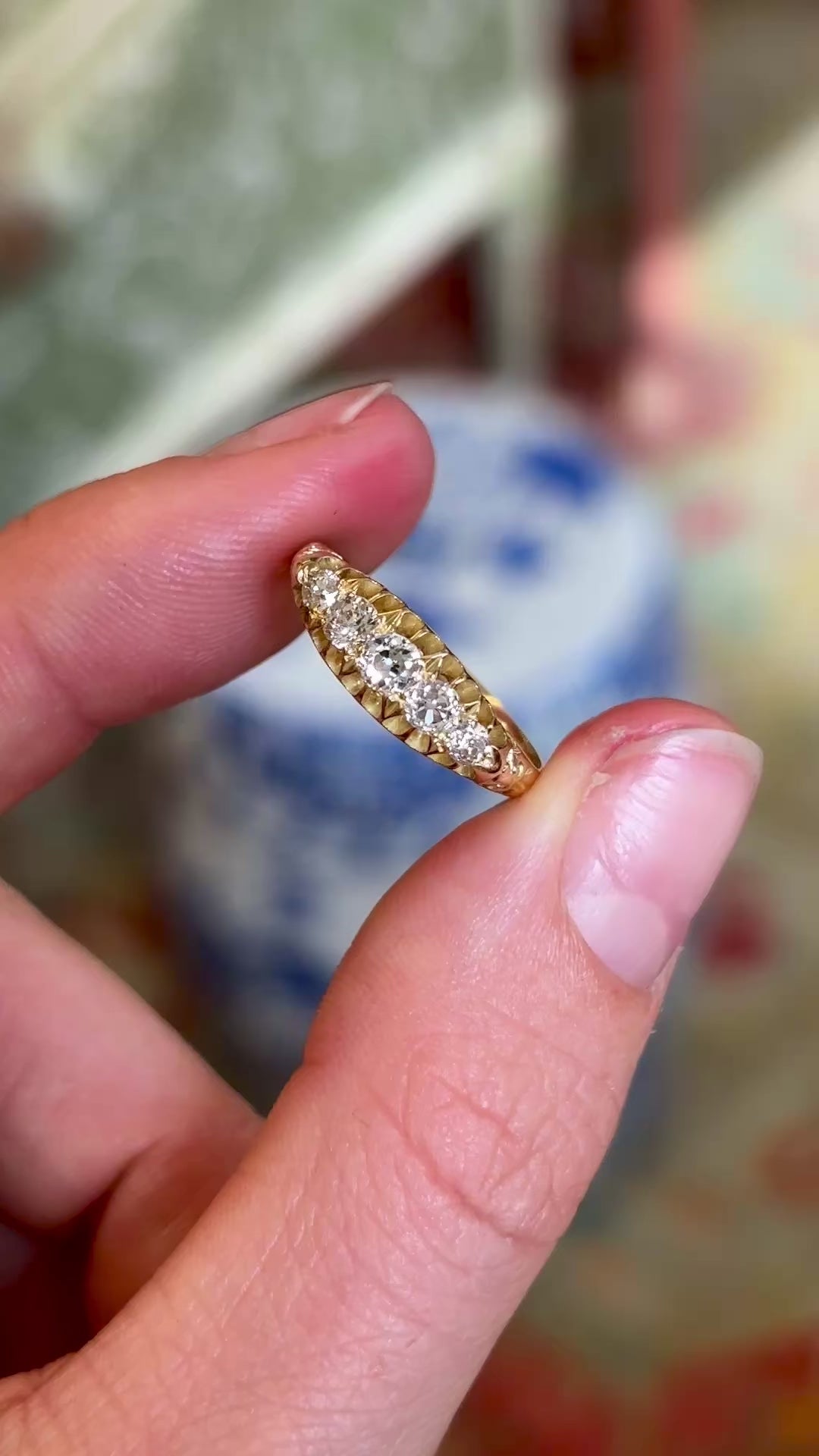 Antique, Victorian five-stone diamond ring