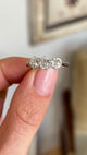 Antique, Edwardian three-stone diamond ring
