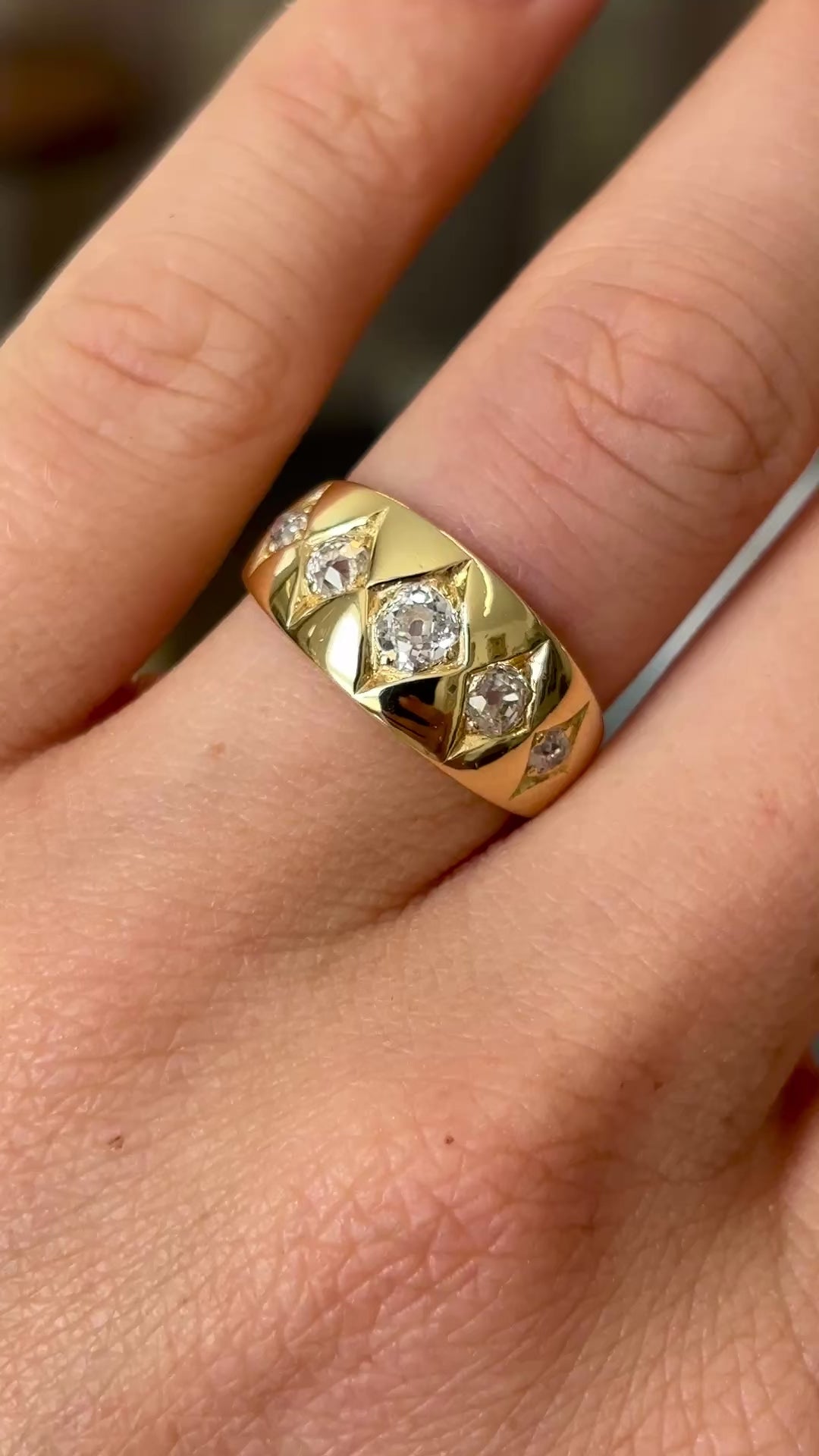 Antique, Victorian five-stone diamond ring