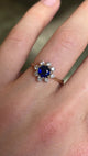 Vintage, 1970s sapphire & diamond cluster ring