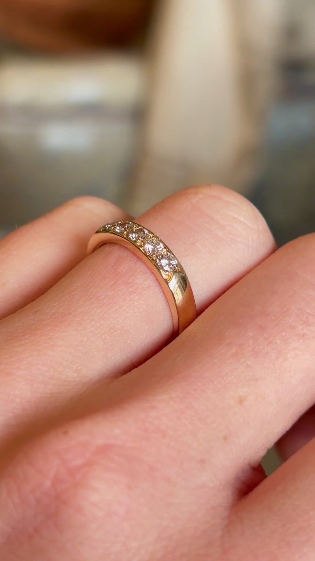 Vintage, 1980s five-stone diamond ring