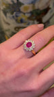 Vintage, ruby & diamond cluster ring