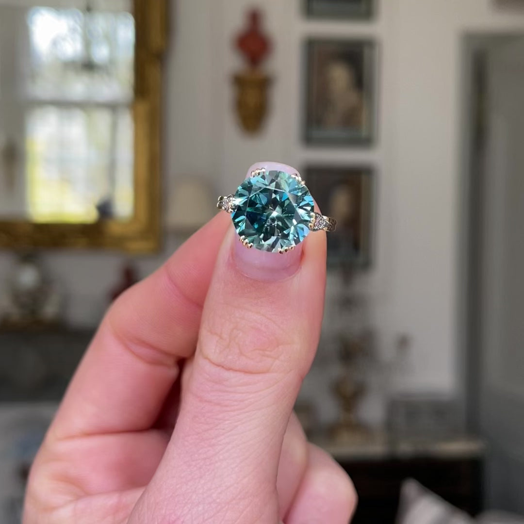 Belle Époque, zircon and diamond cocktail ring, 18ct yellow gold