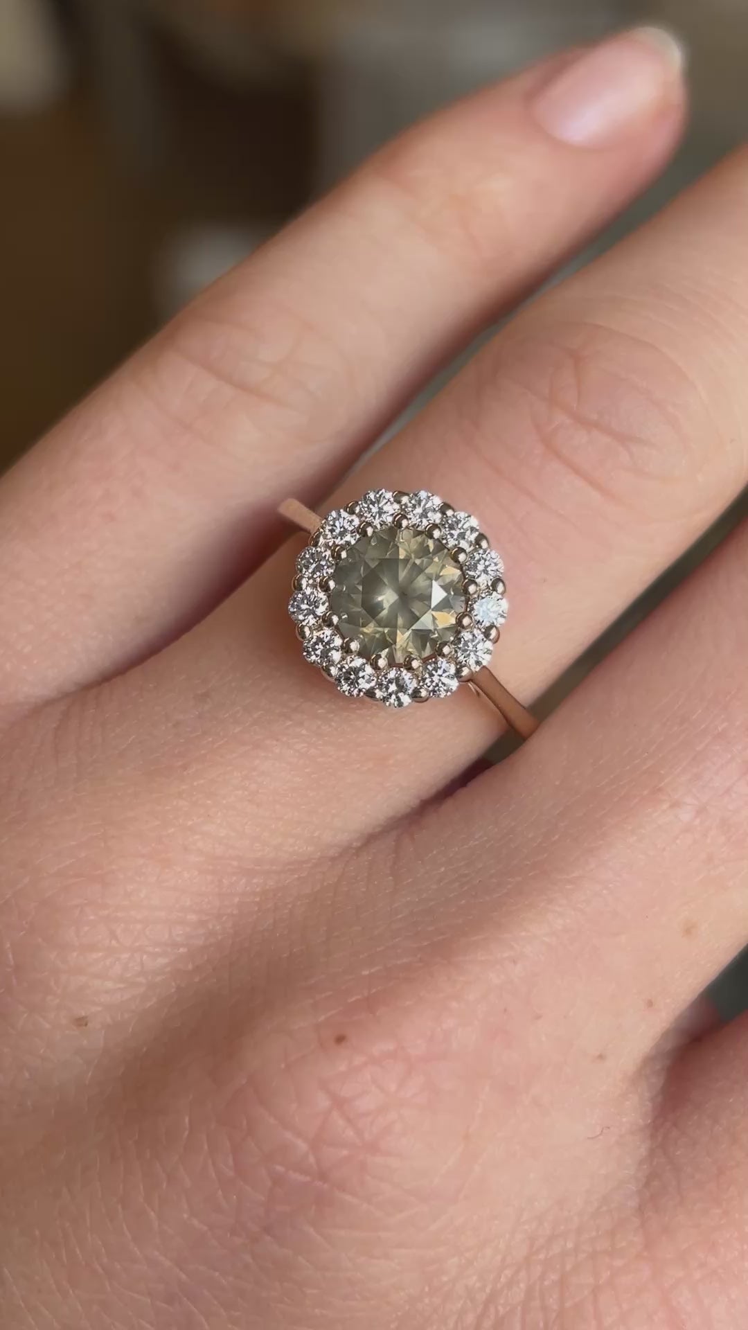 Smokey-brown diamond cluster ring