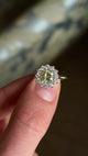 Tinted yellow 1.01ct diamond cluster engagement ring