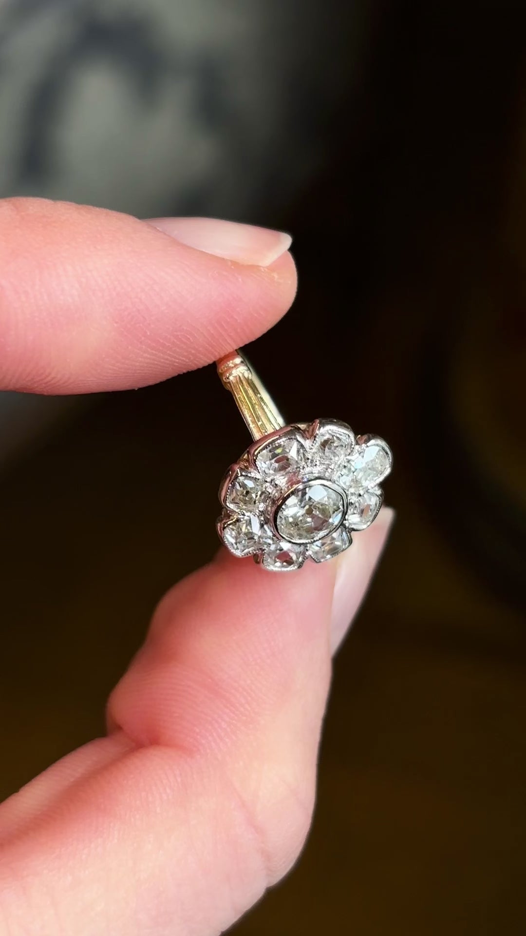 Vintage, 1950s diamond cluster ring