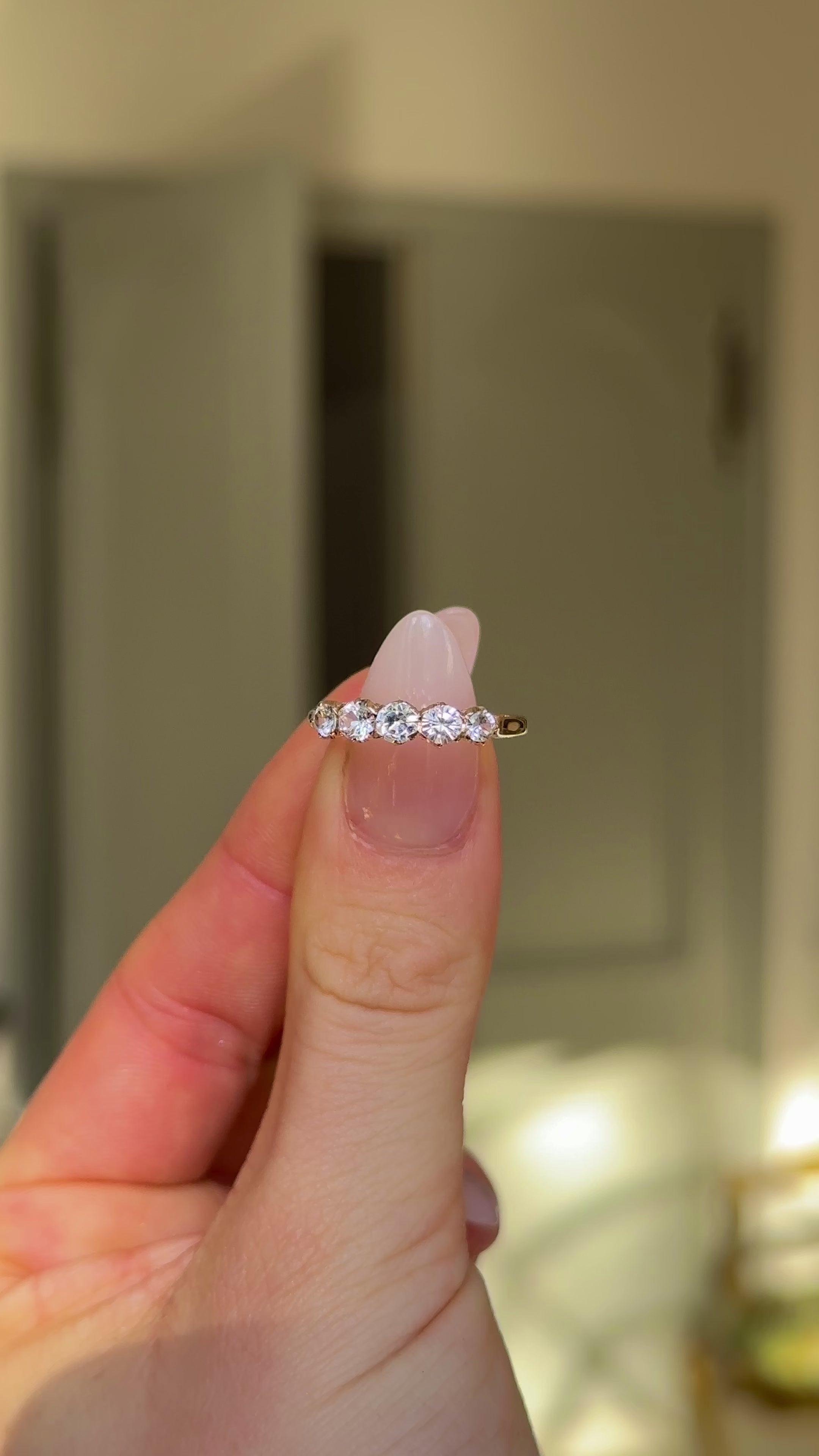 Antique, Edwardian five-stone white sapphire ring – Antique Ring