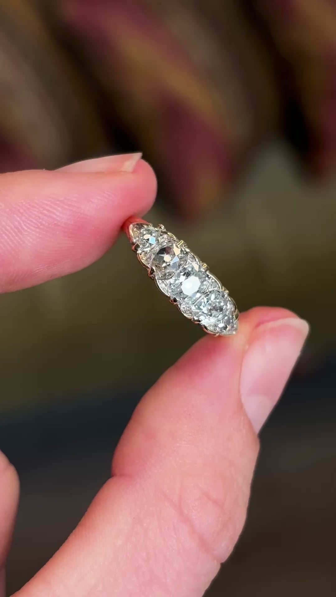 Antique, Victorian five-stone diamond ring