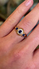 Antique, Edwardian sapphire cluster engagement ring