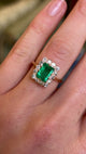 Vintage, 1940s emerald & diamond cluster ring