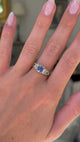 Antique, ceylon sapphire and diamond half hoop ring