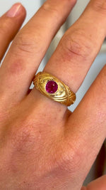 Antique, Art Nouveau Burmese ruby single-stone ring