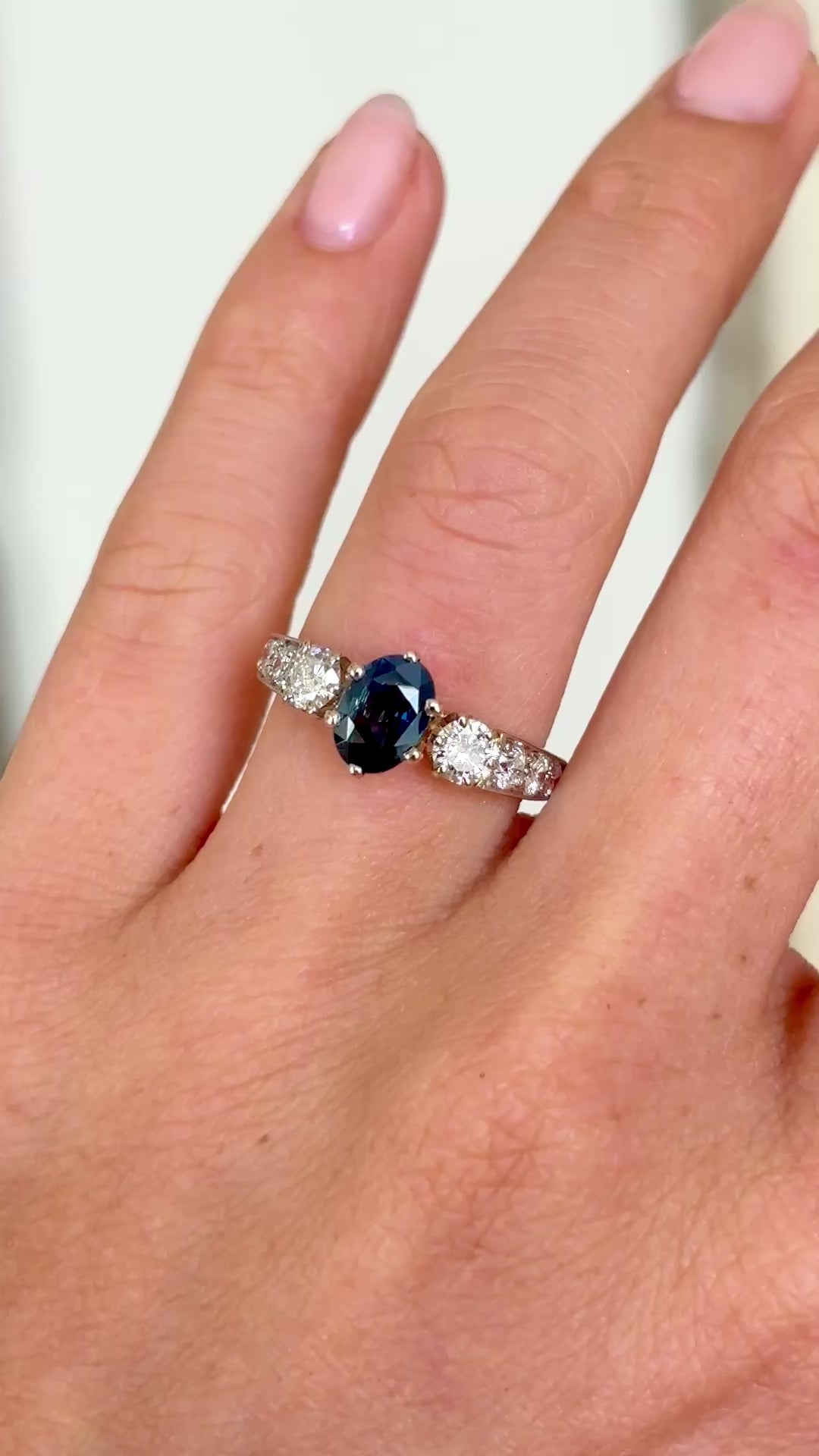 Vintage, 1990s sapphire & diamond cluster ring