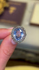 Antique, Early Victorian 9.65ct sapphire & diamond cluster ring