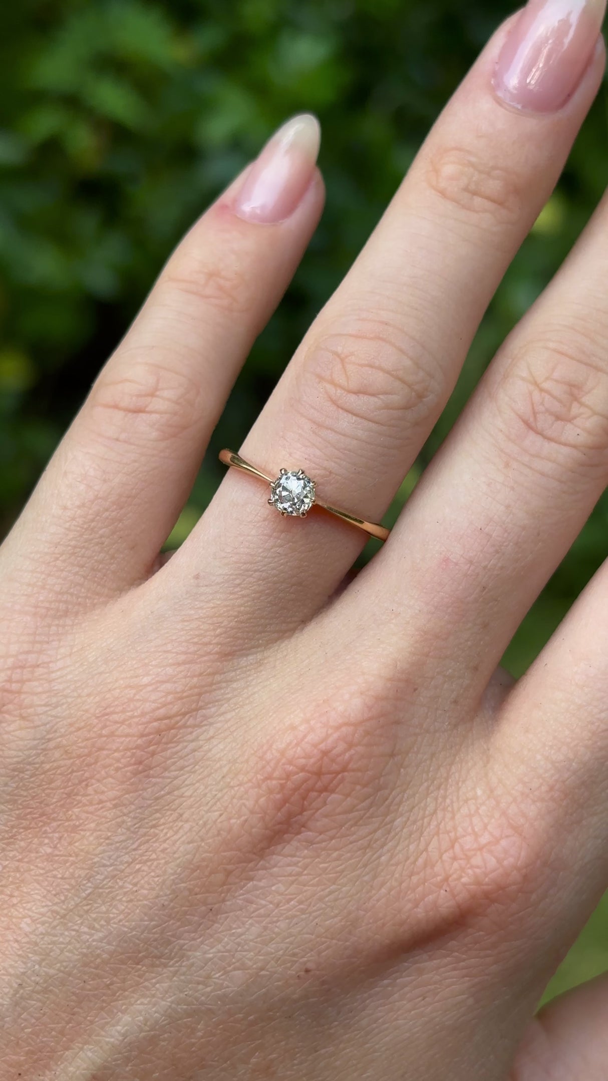 Antique, Edwardian solitaire diamond ring, 18ct yellow gold