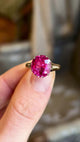 Antique, Victorian pink tourmaline single-stone ring