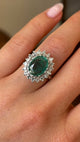 Vintage, 1970s emerald & diamond cluster ring