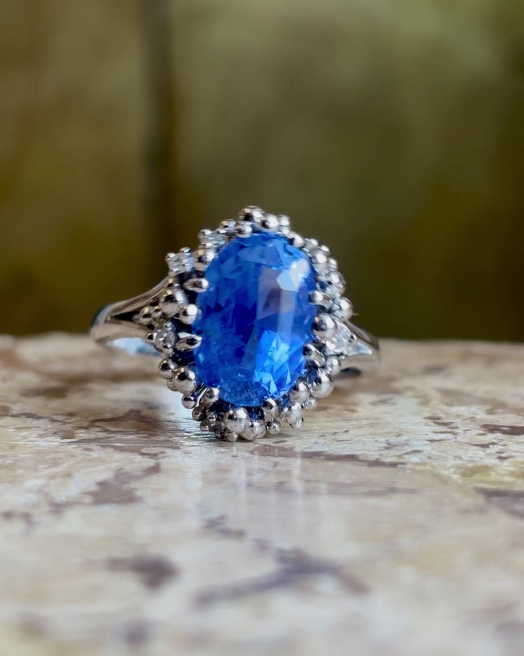 Vintage, 1960s brutalist 6.5ct ceylon sapphire ring