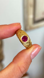 Antique, Art Nouveau Burmese ruby single-stone ring