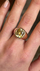 Vintage, 1950's Austrian 8ct cushion-cut yellow sapphire cocktail ring