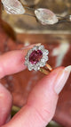 Vintage, 1960s pink tourmaline & diamond cluster ring