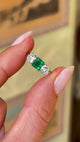 Art Deco, emerald & diamond three-stone ring