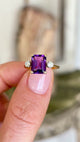 Vintage, 1950s amethyst & diamond three-stone ring