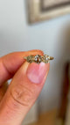 Antique, old-cut yellow-brown diamond three-stone ring