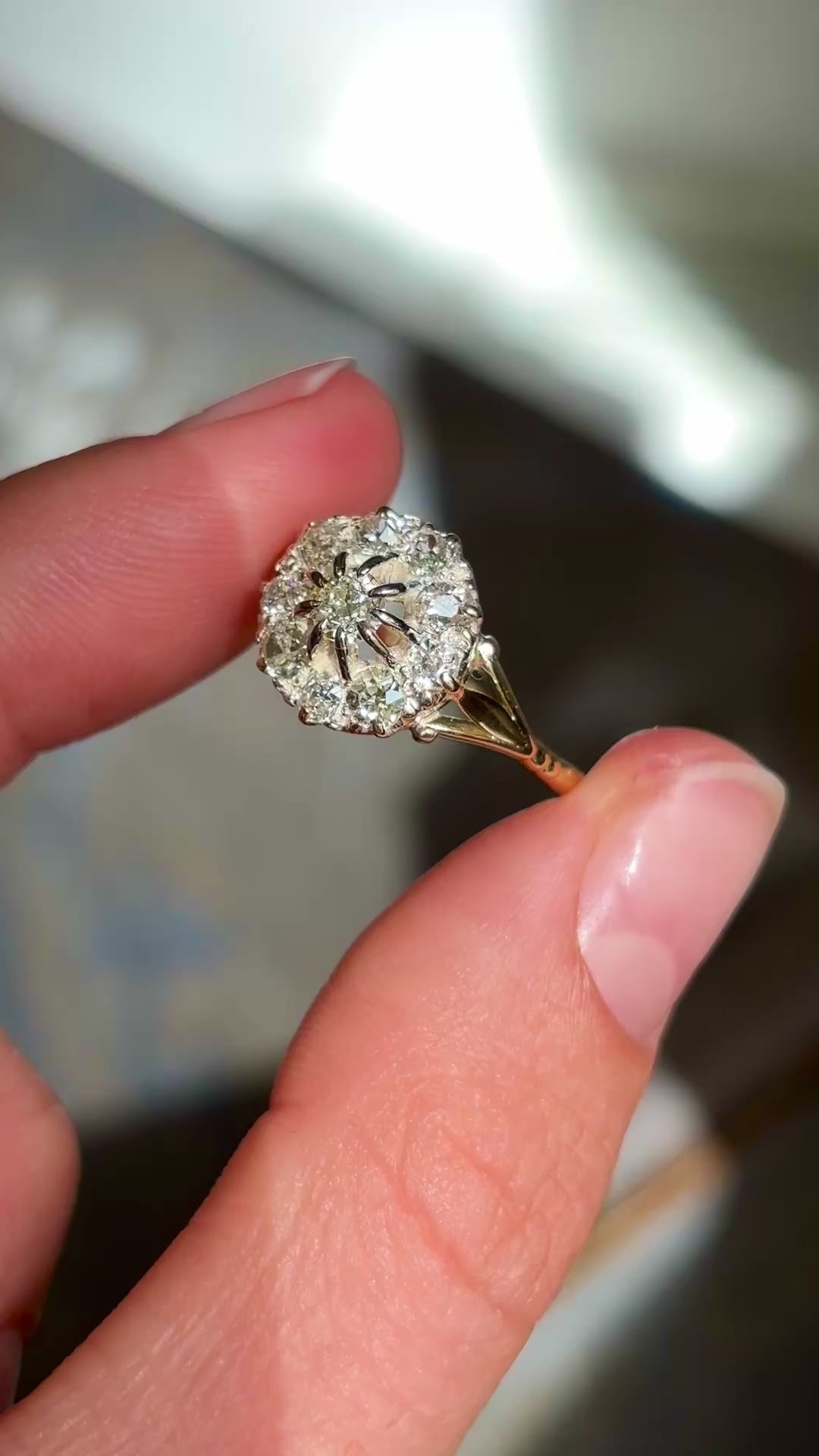 Antique, Edwardian diamond cluster ring