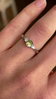 Oval-cut yellow sapphire & diamond three-stone ring