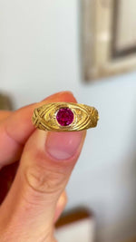 Antique, Art Nouveau Burmese ruby single-stone ring