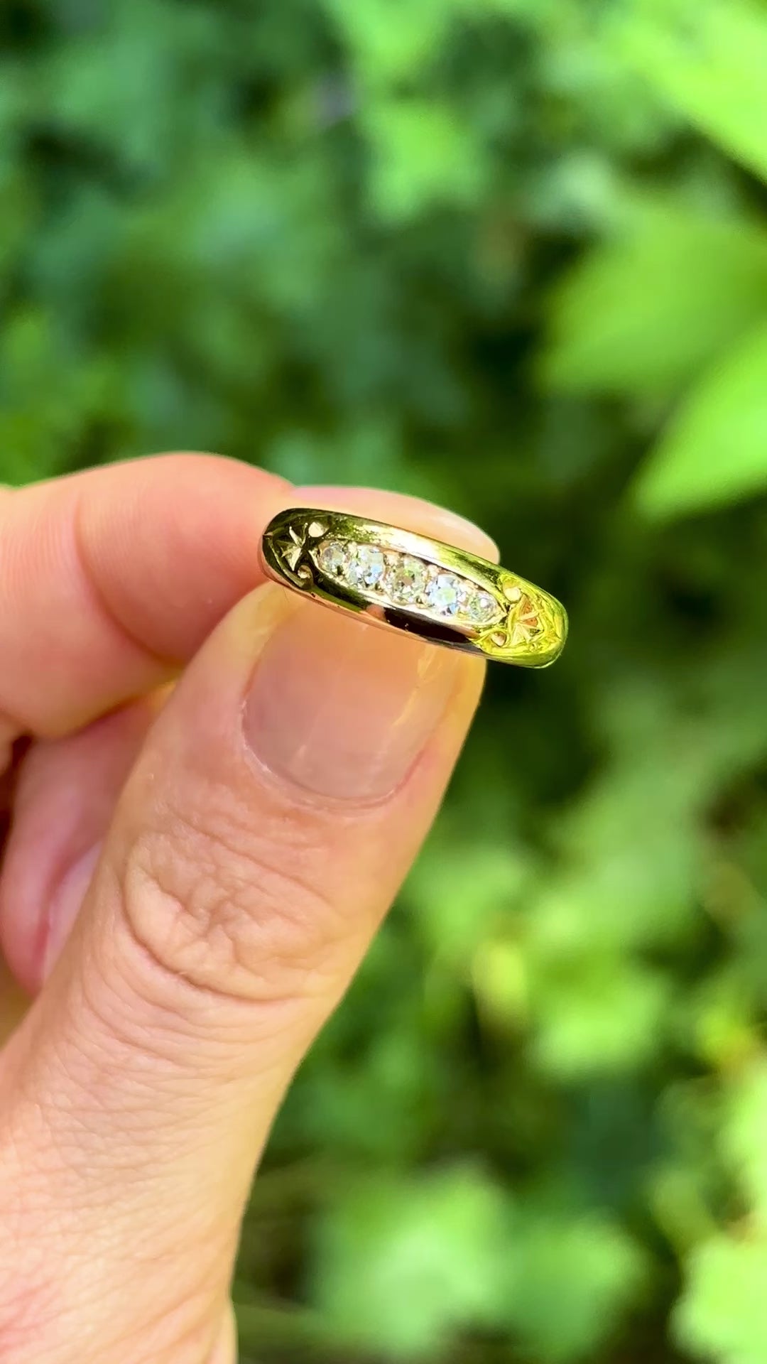 Antique, Edwardian five stone diamond engagement ring