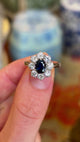 Vintage, 1950s sapphire & diamond cluster ring