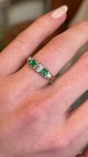 Antique, Edwardian diamond and emerald five-stone ring