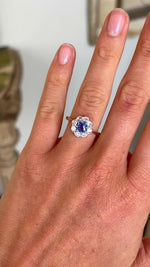 Antique, Edwardian sapphire & diamond daisy cluster ring