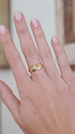 Antique, Edwardian diamond five-stone gypsy ring