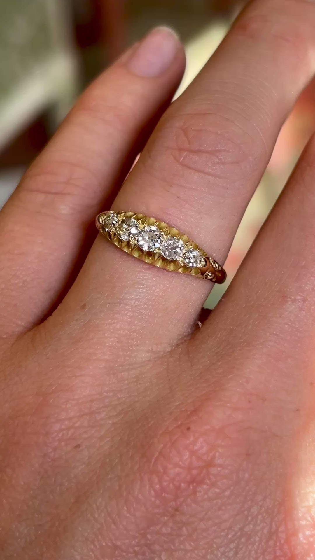 Antique, Victorian five-stone diamond ring