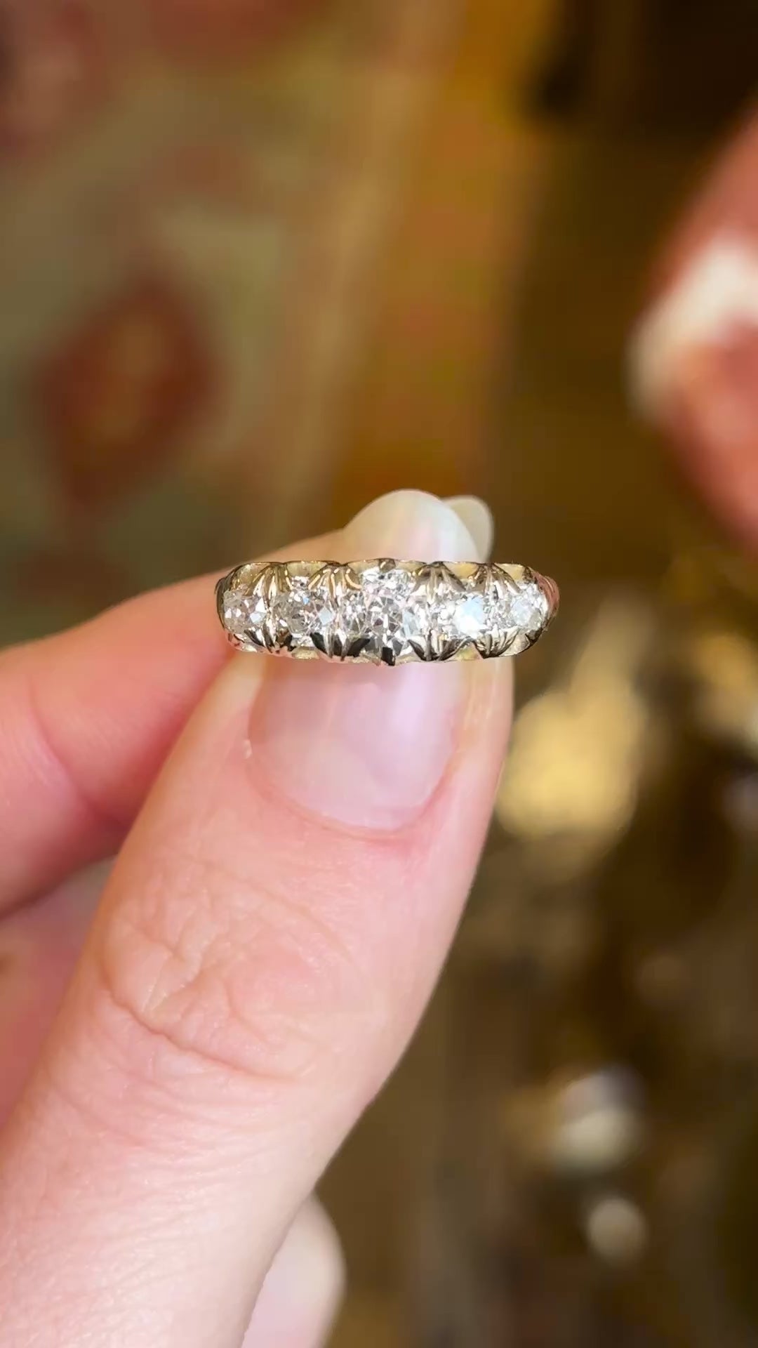 Antique, Victorian diamond five-stone ring